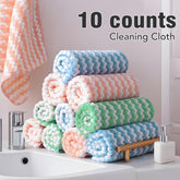 10 Counts Microfiber Cleaning Cloth, Super Soft Absorbent Dish Towels Rags Cloths for Washing Dishes and Kitchen Drying Cleaning House Keeping
