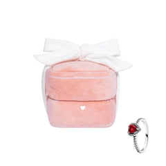 Pink / US 5 /50mm (1.67inch) Plush Ring Box Set(with a red actual ring inside)